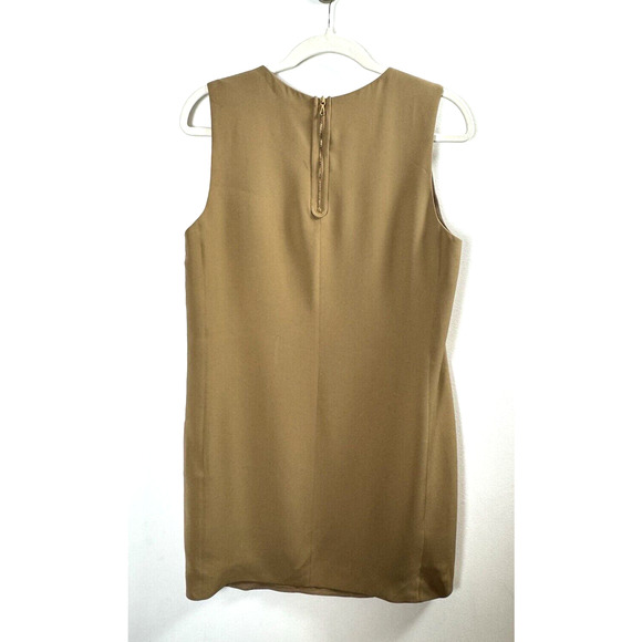 Vince Camel Tan 100% Silk Mini Shift Dress Minimalist Quiet Luxury Effortless 10 - Picture 2 of 10